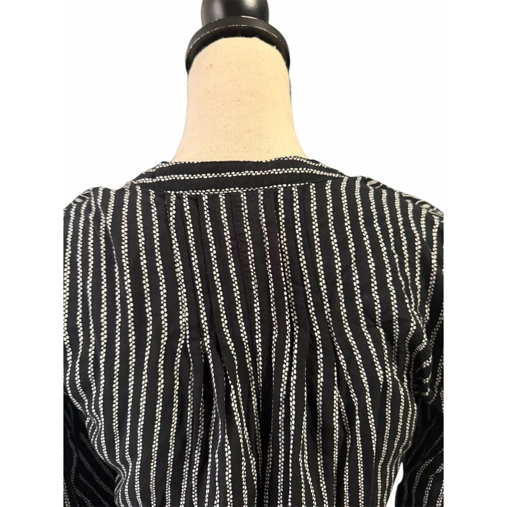 Anthropologie Maeve Women's Black White Calia Top Sz 8 Minimalist Closet Staple - Picture 5 of 6